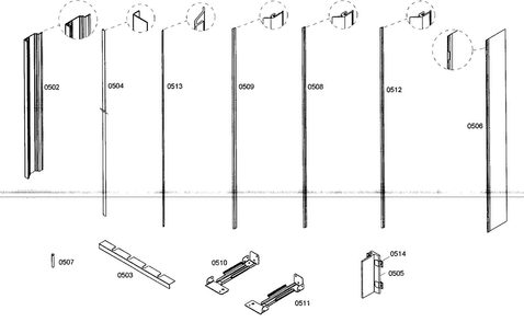 Trim Assy Diagram and Parts List for T18IW50NSP07  Thermador Wine and Beverage Cooler
