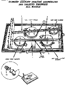 Element Support Bracket Assemblies Diagram and Parts List for CR30W  Thermador Cooktop