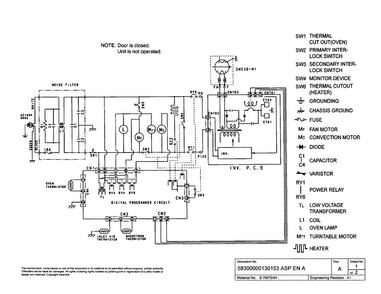 Diagram Diagram and Parts List for PODMW301-01  Thermador Wall Oven