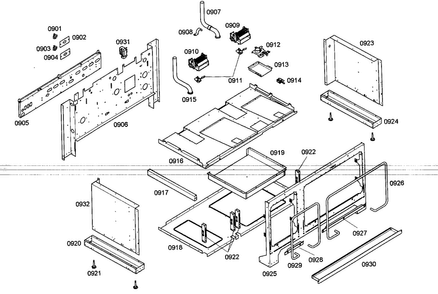 Mounting Diagram and Parts List for PRD486ELG01  Thermador Range
