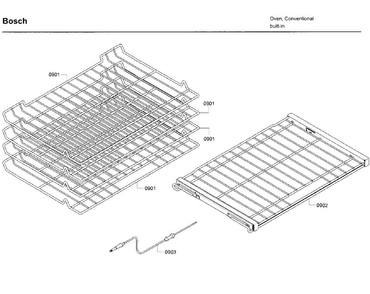 Rack Diagram and Parts List for HBL8651UC 02 Bosch Wall Oven