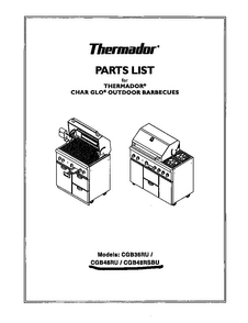 Cover Diagram and Parts List for CGB48RSBU  Thermador Grill
