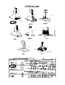 Dimensions Diagram and Parts List for HCSW  Thermador Range Hood