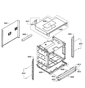 Cabinet Assy Diagram and Parts List for HBL3460UC 08 Bosch Wall Oven