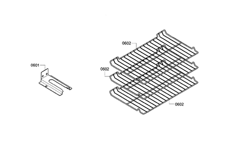 Shelf Assy Diagram and Parts List for HEI7052U 09 Bosch Range