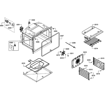Oven Upper Diagram and Parts List for HBL3560UC 09 Bosch Wall Oven