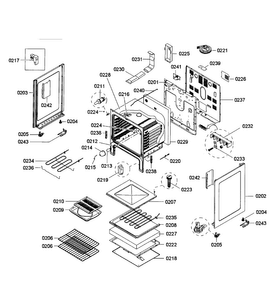 Oven Assy Diagram and Parts List for HES3023U 02 Bosch Range