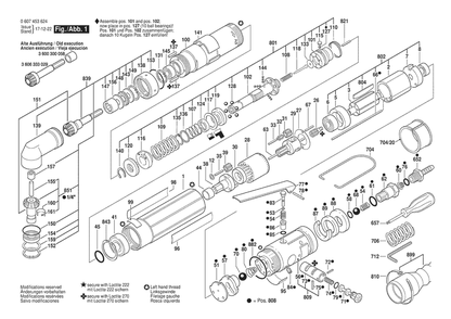 Section 1 Diagram and Parts List for 180WDWAS10-420 0607453624 Bosch Screwdriver