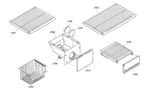 Shelf Assy 2 Diagram and Parts List for KBUIT4865E01  Thermador Refrigerator