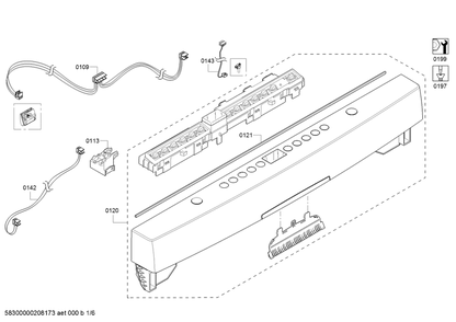 Diagram 1 Diagram and Parts List for SHS863WD2N-10  Bosch Dishwasher