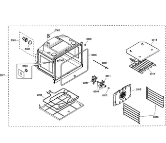Oven Assy Diagram and Parts List for HBL3460UC 01 Bosch Wall Oven