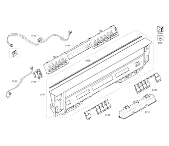 Control Panel Diagram and Parts List for SHE53T52UC 02 Bosch Dishwasher