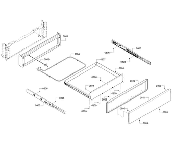 Drawer Asy Diagram and Parts List for HGIP054UC 05 Bosch Range