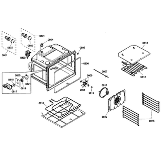 Oven Assy Diagram and Parts List for HBL5760UC 02 Bosch Microwave