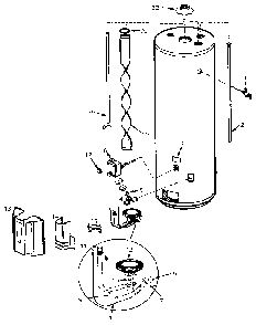 Replacement Parts Diagram and Parts List for 153334551  Kenmore Water Heater