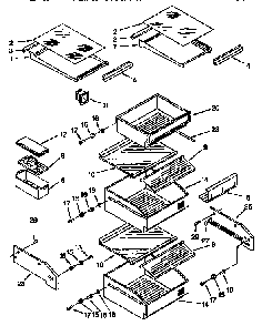 Refrigerator Shelf Diagram and Parts List for TSS48QBW00  Thermador Refrigerator