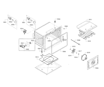 Cavity-upper Diagram and Parts List for HBL8661UC 01 Bosch Wall Oven