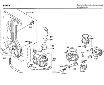 Pump Diagram and Parts List for SHE9PT55UC D5 Bosch Dishwasher