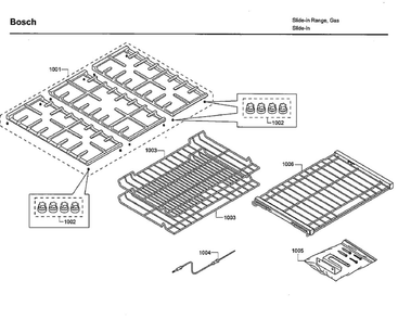 Grid/Shelfs Diagram and Parts List for HGIP054UC 06 Bosch Range