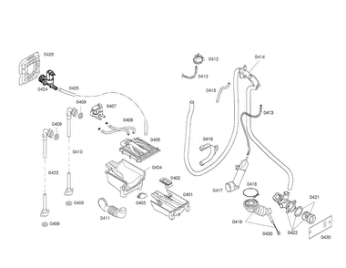 Dispenser/hoses Diagram and Parts List for WAS20160UC 20 Bosch Washer