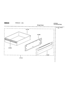 Storage Drawer Diagram and Parts List for HES232U 01 Bosch Range