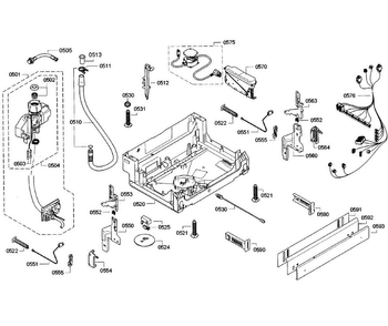 Base Section Diagram and Parts List for SHE9PT55UC A5 Bosch Dishwasher