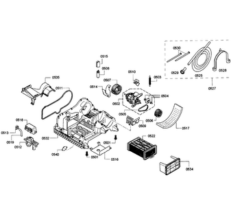 Motor Assy Diagram and Parts List for WTC82100US 09 Bosch Dryer