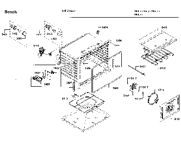 Cavity asy 1 Diagram and Parts List for HIIP054U 04 Bosch Range