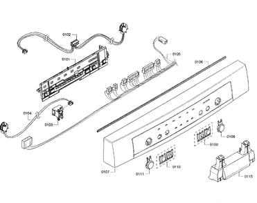 Control Panel Diagram and Parts List for SHE3AR52UC 06 Bosch Dishwasher