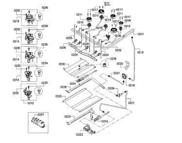 Valve Assy Diagram and Parts List for HGS3063UC 07 Bosch Range