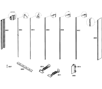 Framing Diagram and Parts List for T24ID80NRP 99 Thermador Freezer