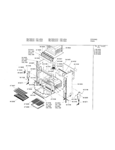 Lower Body Diagram and Parts List for HBL756AUC 00 Bosch Wall Oven