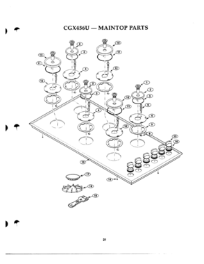 20 - MAINTOP PARTS Diagram and Parts List for CGX456UB  Bosch Range