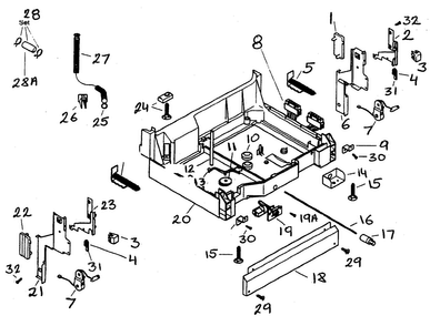 Base Diagram and Parts List for SHU43C06UC 14 Bosch Dishwasher
