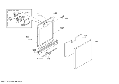 Diagram 7 Diagram and Parts List for SHEM78WH5N-32  Bosch Dishwasher