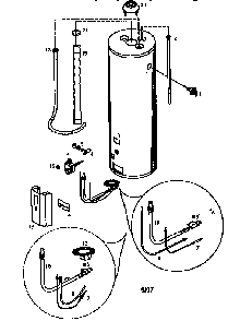 50 Gallon High Altitude Diagram and Parts List for 153338112  Kenmore Water Heater