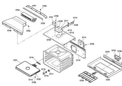 Lower Cavity Diagram and Parts List for HBL755AUC 02 Bosch Wall Oven