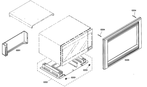 Microwave Cabinet Parts 1 Diagram and Parts List for POMW30101  Thermador Microwave