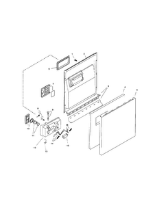 Door Assembly Diagram and Parts List for SHU4326UC 12 Bosch Dishwasher