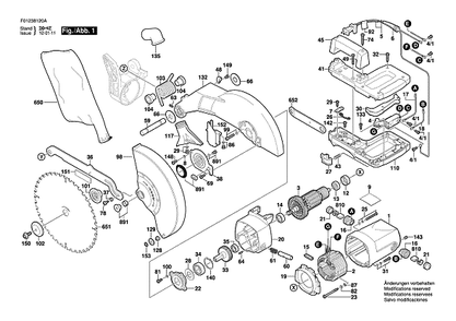 Part Location Diagram of 2610993231 Bosch Tool BRUSH SET A