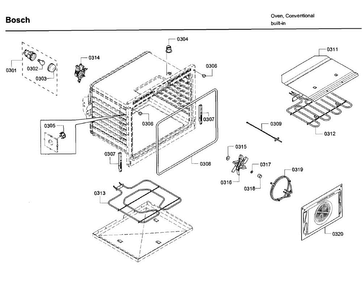 Inner Parts Diagram and Parts List for HBL5751UCC 04 Bosch Microwave