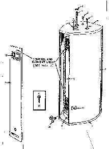 Non-functional Replacement Parts Diagram and Parts List for 153329210  Kenmore Water Heater