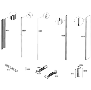 Framing Diagram and Parts List for T24IF70NSP 21 Thermador Freezer