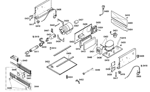 Compressor Diagram and Parts List for B18IF70NSP 07 Bosch Freezer