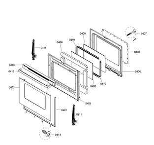 Door Assy Diagram and Parts List for HES3063U 02 Bosch Range