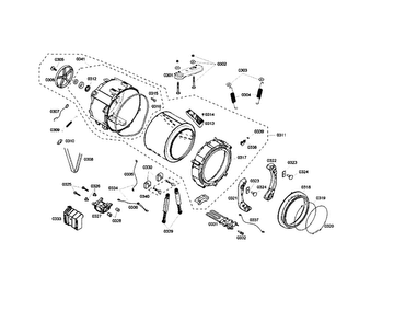 Drum Diagram and Parts List for WFMC530SUC 07 Bosch Washer