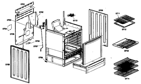Inside Cabinet Parts Diagram and Parts List for HGS432UC 01 Bosch Range