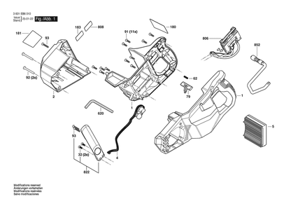 Section 1 Diagram and Parts List for 3601EB6010  Bosch Circular Saw