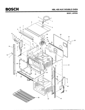 01 - BODY, UPPER Diagram and Parts List for HBL455AUC(FD8202-)  Bosch Wall Oven