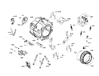 Drum/power module Diagram and Parts List for WAW285H2UC 12 Bosch Washer